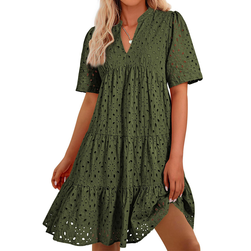 Damen Boho Sommer V-Ausschnitt – French Vintage Floral Midi Dress Bewertung und Preis