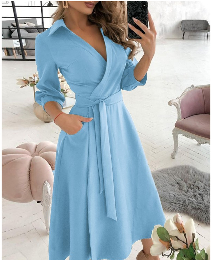 Frauen Print Kleid Sexy V-auss – French Vintage Floral Midi Dress Bewertung und Preis