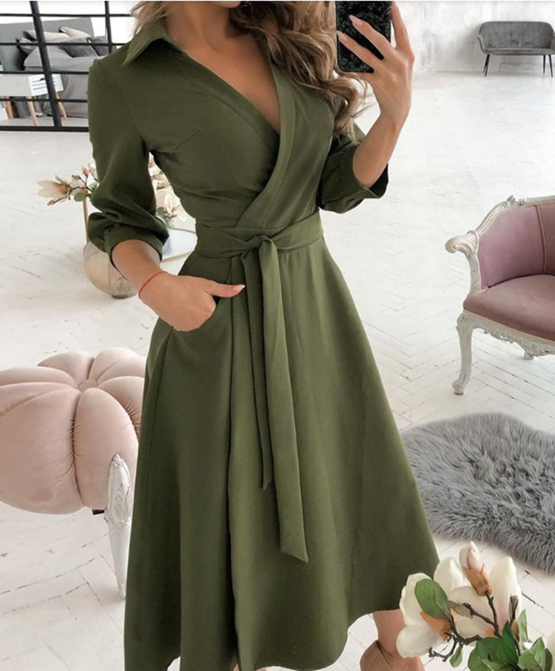 Frauen Print Kleid Sexy V-auss – French Vintage Floral Midi Dress Bewertung und Preis