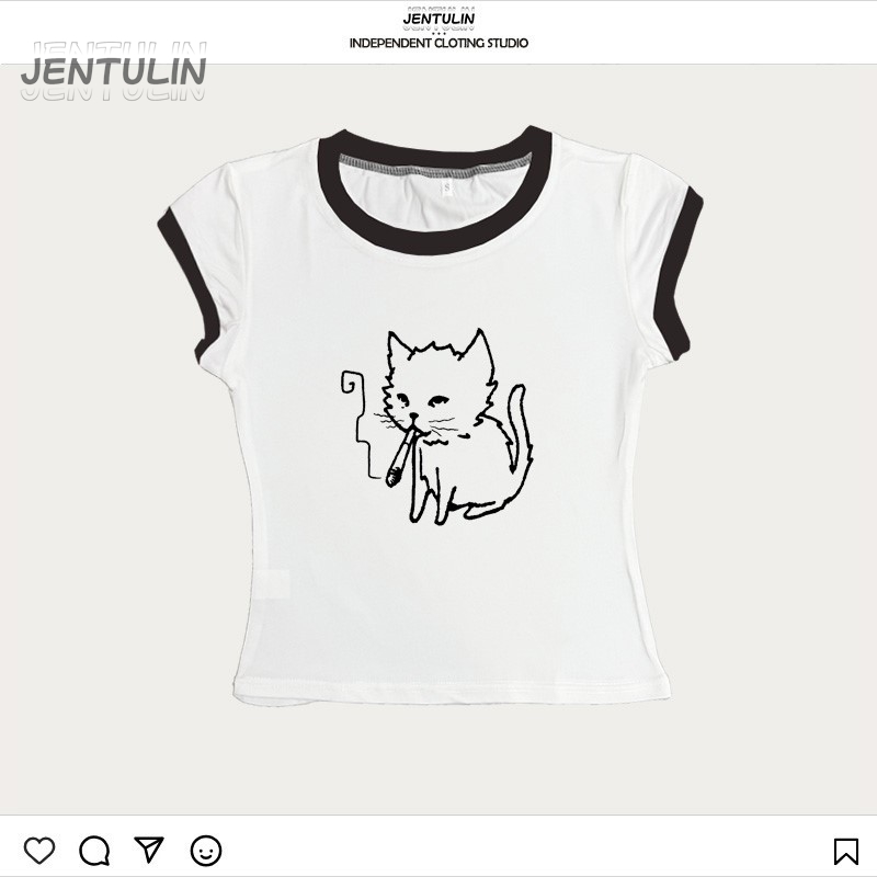 Koreanischer Y2K 90er Crop Top – Y2K Graphic Baby Tee Crop Bewertung und Preis