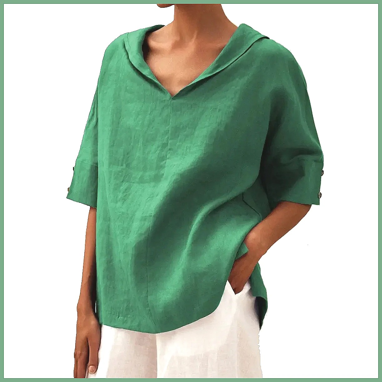 Damen Locker Sitzende V-Aussch – Blouses Bewertung und Preis