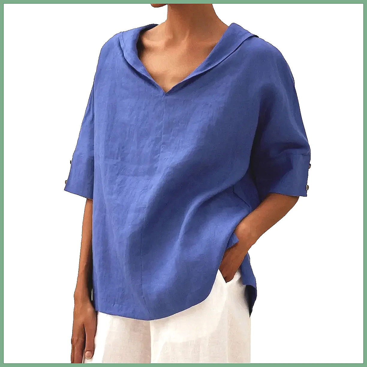 Damen Locker Sitzende V-Aussch – Blouses Bewertung und Preis