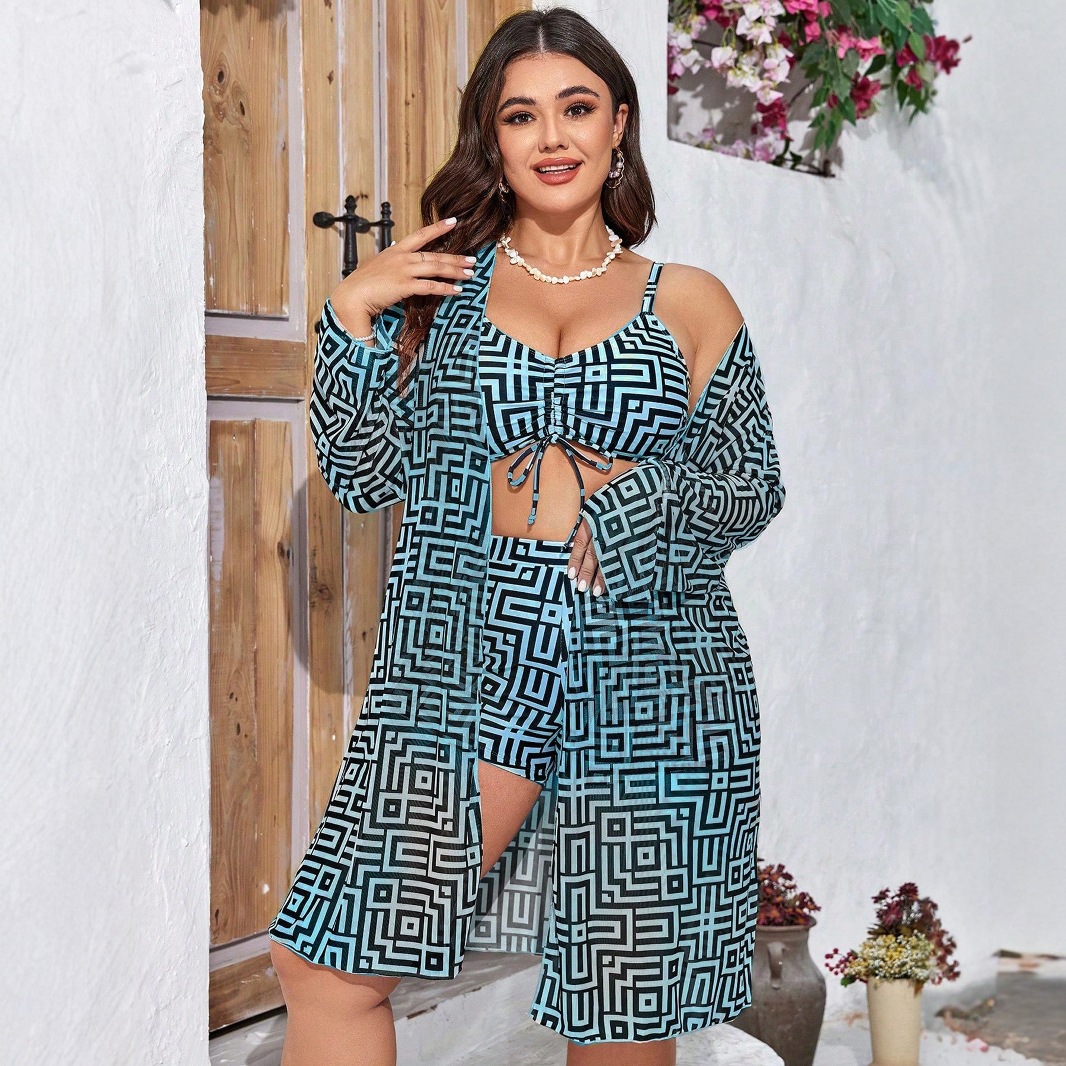 Plus-Size 3-teiliger Badeanzug – Tops Bewertung und Preis