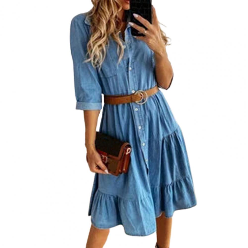 Jeanskleid mit Dreiviertelärme – French Vintage Floral Midi Dress Bewertung und Preis