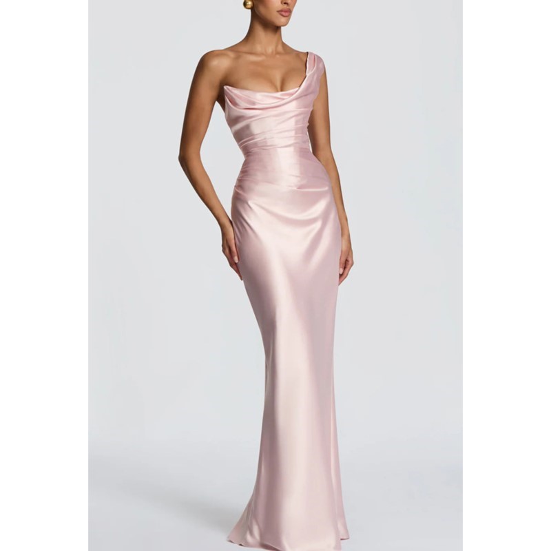 Sexy Schlankes Satinkleid Eleg – Elegant Satin Evening Gown Split Bewertung und Preis