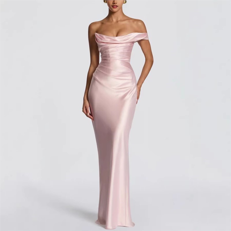 Sexy Schlankes Satinkleid Eleg – Elegant Satin Evening Gown Split Bewertung und Preis